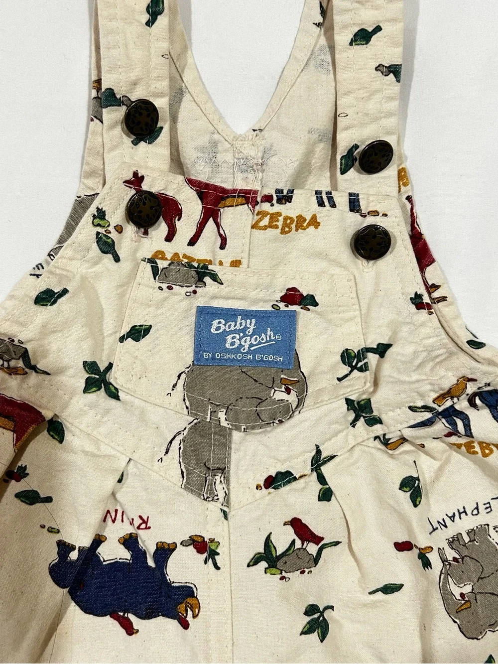 Oshkosh B’Gosh Overalls Baby Size:12 Months Vintage Vestbak Safari Animal USA